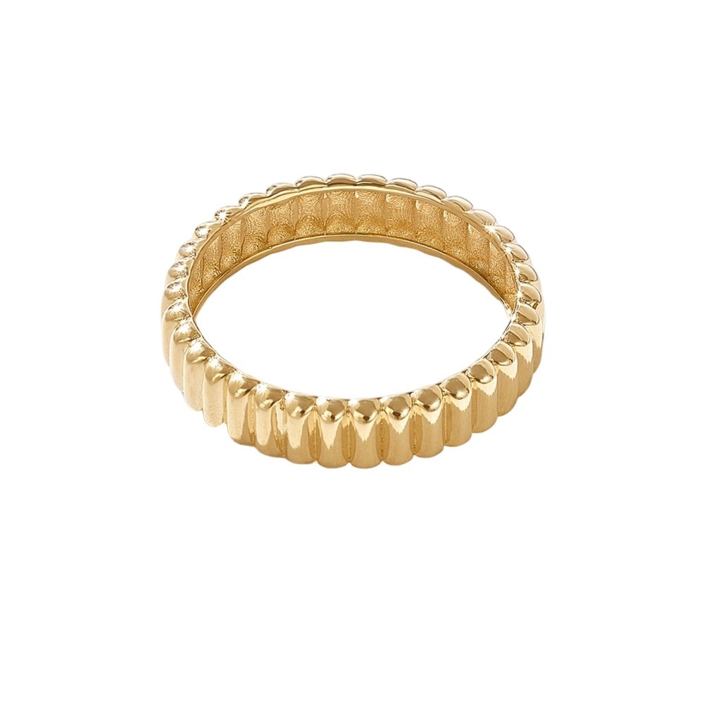 10k Yellow Gold Line Dome Ring, size 6.75